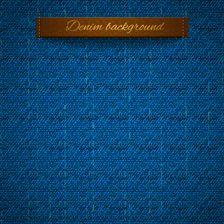 Realistic denim, seamless pattern, leather band for the text in the form of a label, rough textureのイラスト素材