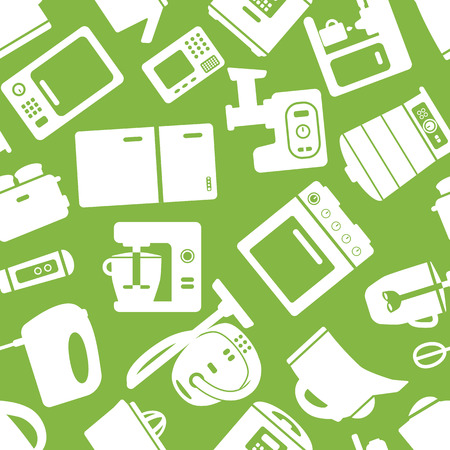 kitchen appliances and tools for seamless backgroundのイラスト素材