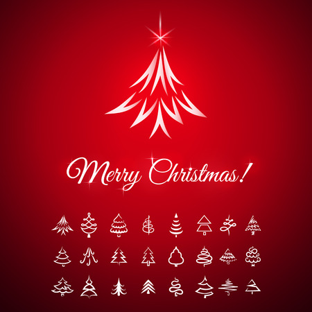 background with the logo of a tree, set of icons tree, card with treeのイラスト素材