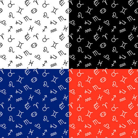 set of seamless pattern with astrological symbolsのイラスト素材