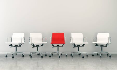 3d render of business lounge with five chairsの写真素材