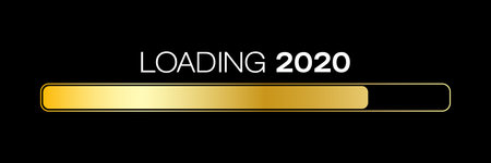 loading bar in gold with the message loading 2020 over dark background- new year concept -...