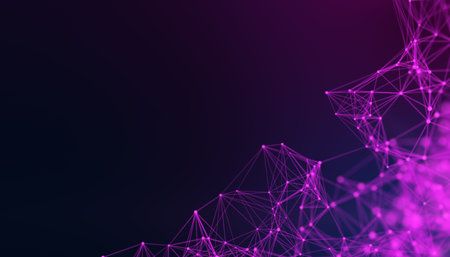 Illustration of abstract network connection structure. Digital background with dots and lines -...