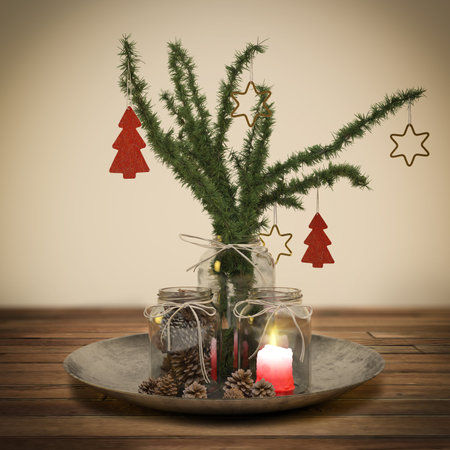 3d rendering of christmas decoration.の写真素材