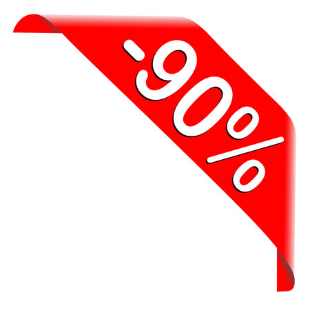 90 percent discount offer on white backgroundの写真素材