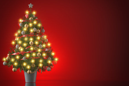 3d render of a christmas tree.の写真素材