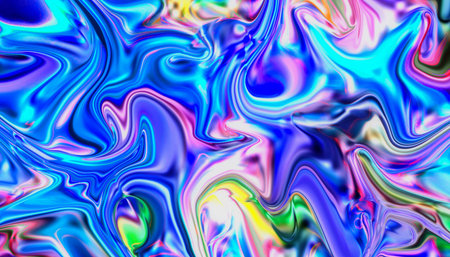Illustration of a holographic neon foil with color gradient. Abstract background. - Holographic...