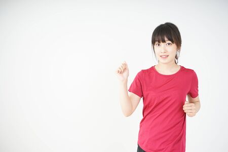 Running young womanの写真素材