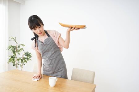 Smiling cafe staffの写真素材