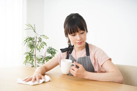 Smiling cafe staffの写真素材