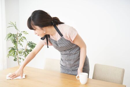 Smiling cafe staffの写真素材