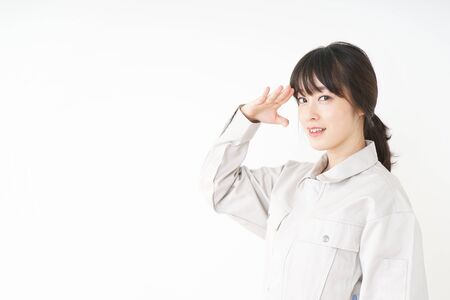 Woman working with uniformの写真素材