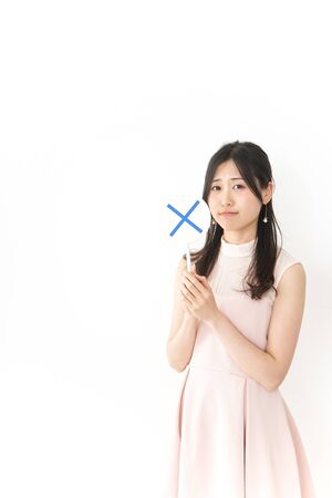 woman saying Noの写真素材