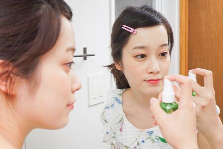 young woman making mistの写真素材