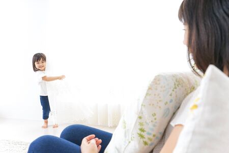 Child playing at homeの写真素材