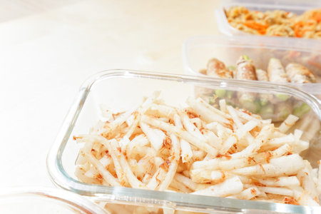 Meal prep for lunch boxの写真素材