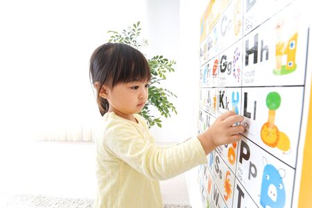 A child studying Englishの写真素材