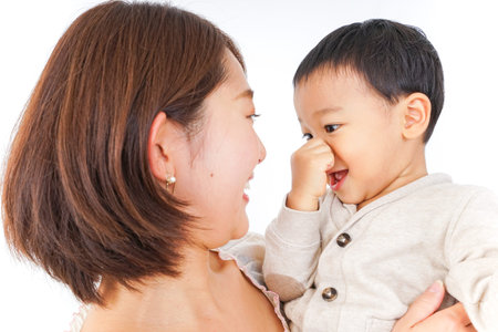 boy and mother