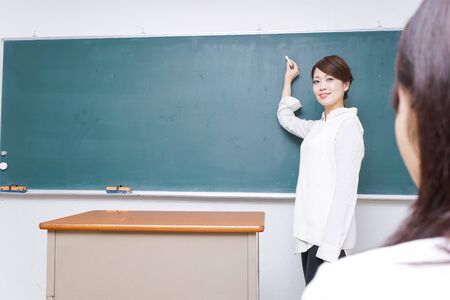 Teacher making a classの写真素材