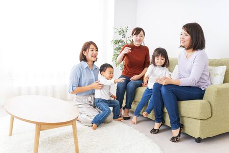 Mothers and children friendsの写真素材