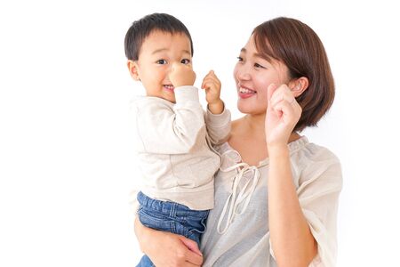 Mother having boyの写真素材