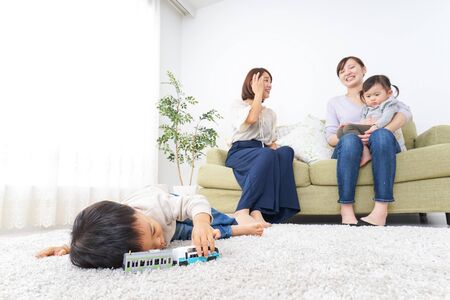 childhood friend and mothers' friendsの写真素材
