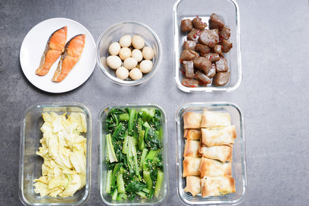 homemade lunch boxの写真素材