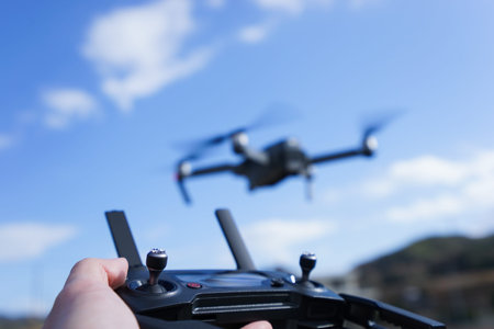 Controling a droneの写真素材