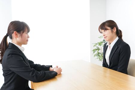 Woman job interview imageの写真素材