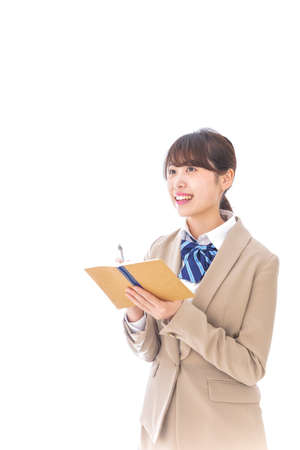 Student making a noteの写真素材