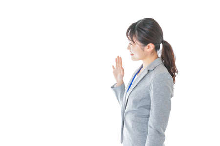 Young business woman working at officeの写真素材