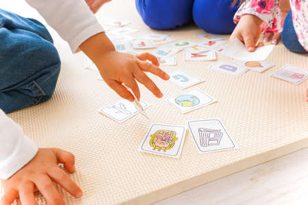 Children and teacher at Kindergarten, Preschoolの写真素材