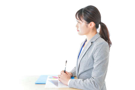 Young business woman working at officeの写真素材