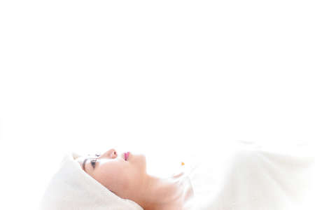 Young woman at beauty salonの写真素材