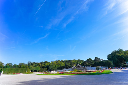 View of the Schonbrunn Palace in Vienna, Austria.