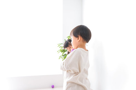 Smiling child playing