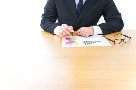 Businessperson working in desk