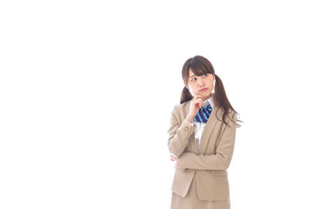 trouble in early adolescenceの写真素材