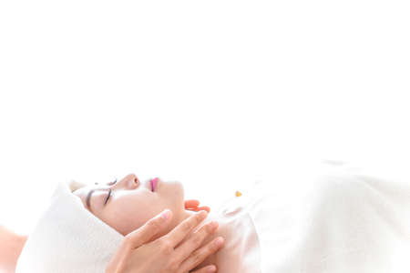 Young woman at beauty salonの写真素材