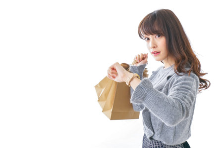 Young woman shopping imageの写真素材