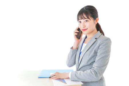Young business woman working at officeの写真素材