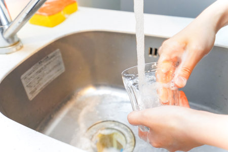 Washing dishes imageの写真素材