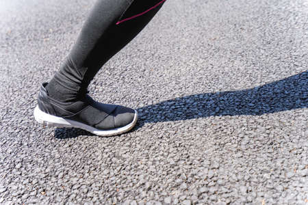 Woman sports outsideの写真素材