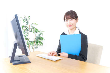 Business woman working at officeの写真素材