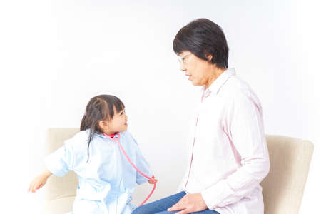 Grandmother and granddaughterの写真素材