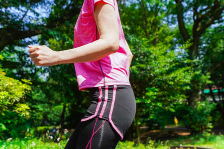 Woman sports outsideの写真素材