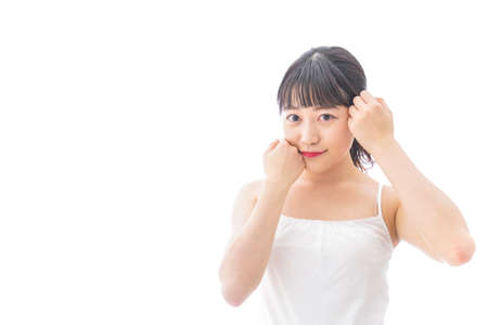 Young woman skin careの写真素材