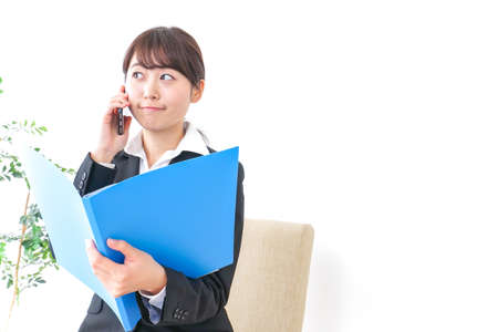 business woman informing bossの写真素材