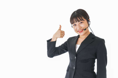 Young friendly operator womanの写真素材