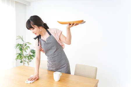 Smiling cafe staffの写真素材